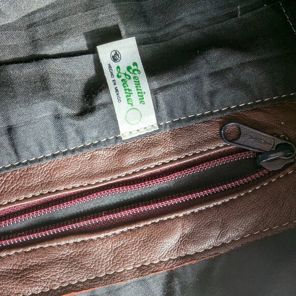 SUPER SOFT! Genuine leather patchwork lined purse from Mexico! - Picture 2 of 3